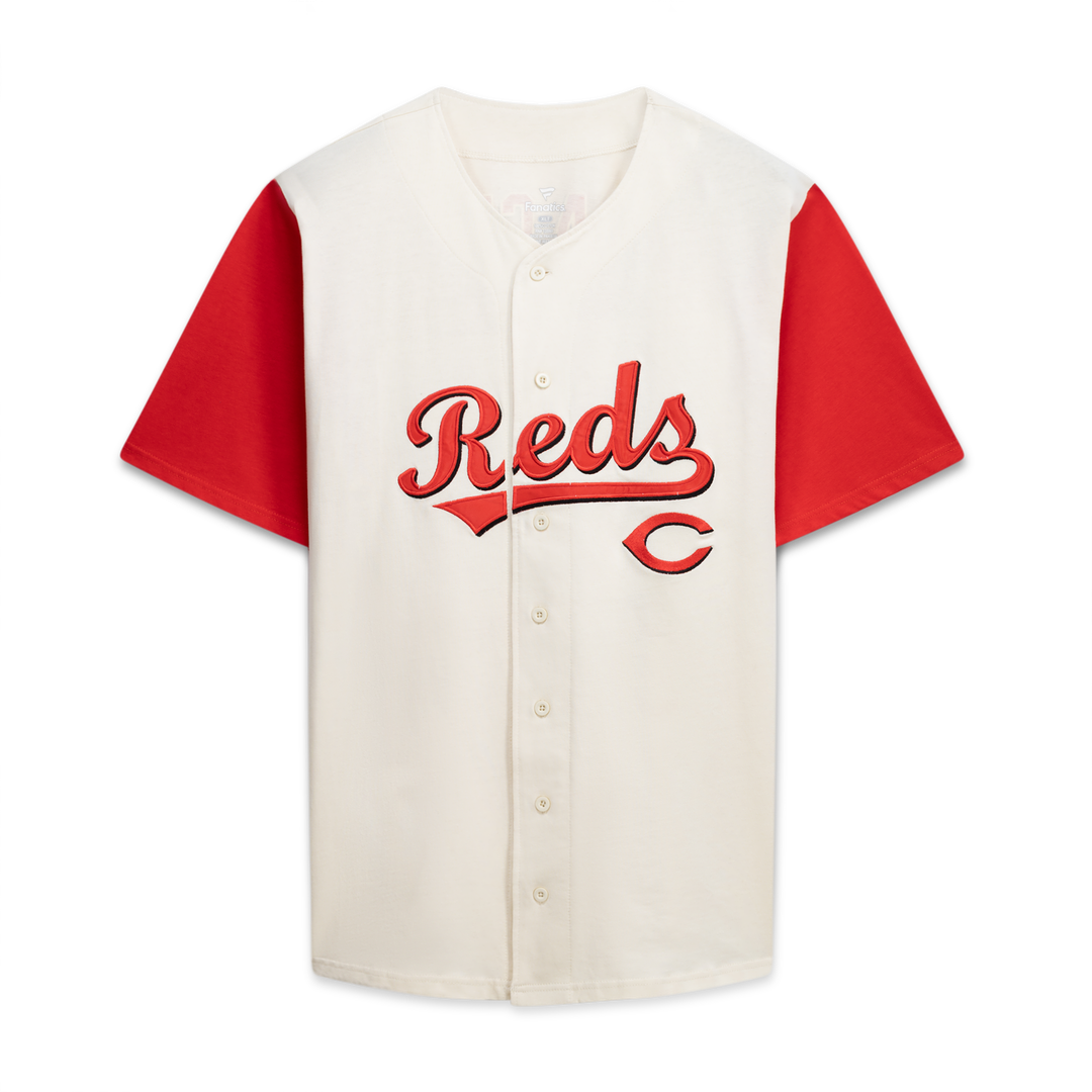 Cincinnati Reds Profile Big & Tall Two-Color Fashion Jersey - Cream/ Red | MLB Fan Gear