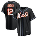 Francisco Lindor New York Mets Nike Fashion Replica Black Out Jersey | MLB Fan Gear