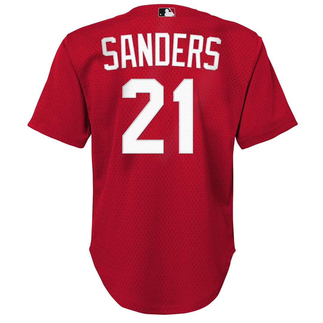 Deion Sanders Cincinnati Reds Mitchell & Ness Youth Cooperstown Mesh Batting Practice Jersey - Red | MLB Fan Gear