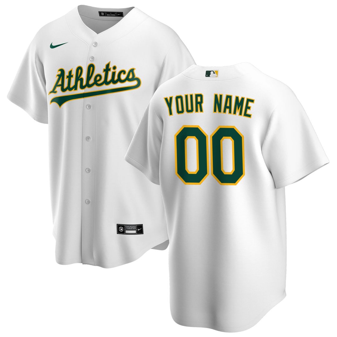 Athletics Nike Home Replica Custom Jersey - White | MLB Fan Gear