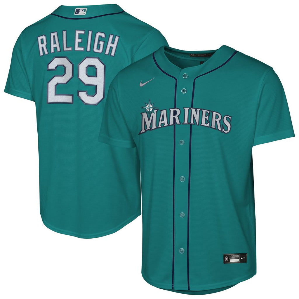 Cal Raleigh Seattle Mariners Nike Youth Alternate Replica Jersey - Teal | MLB Fan Gear