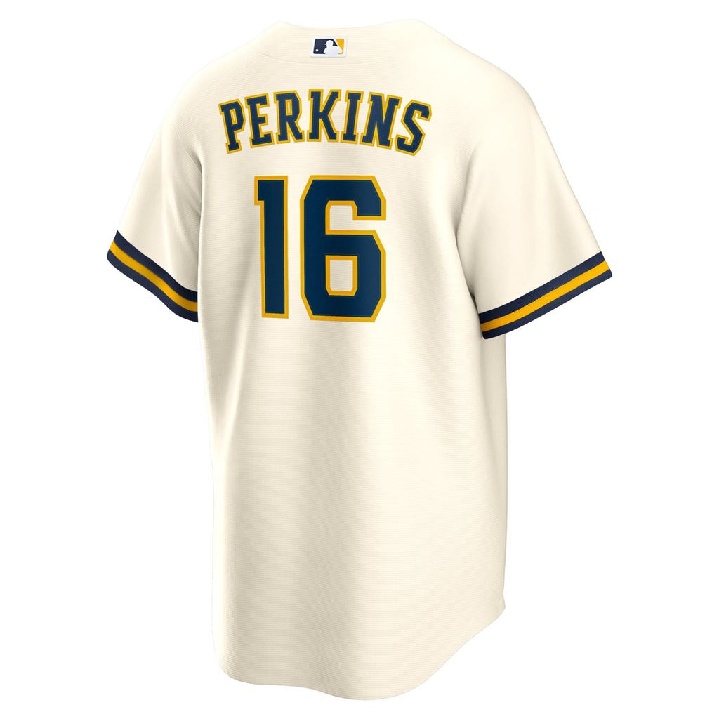 Blake Perkins Milwaukee Brewers Nike Home Replica Jersey - Cream | MLB Fan Gear