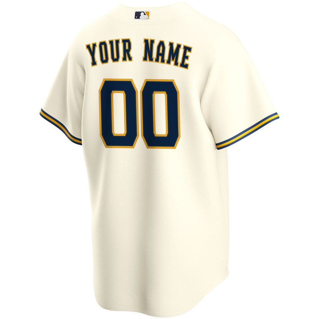 Milwaukee Brewers Nike Home Replica Custom Jersey - Cream | MLB Fan Gear