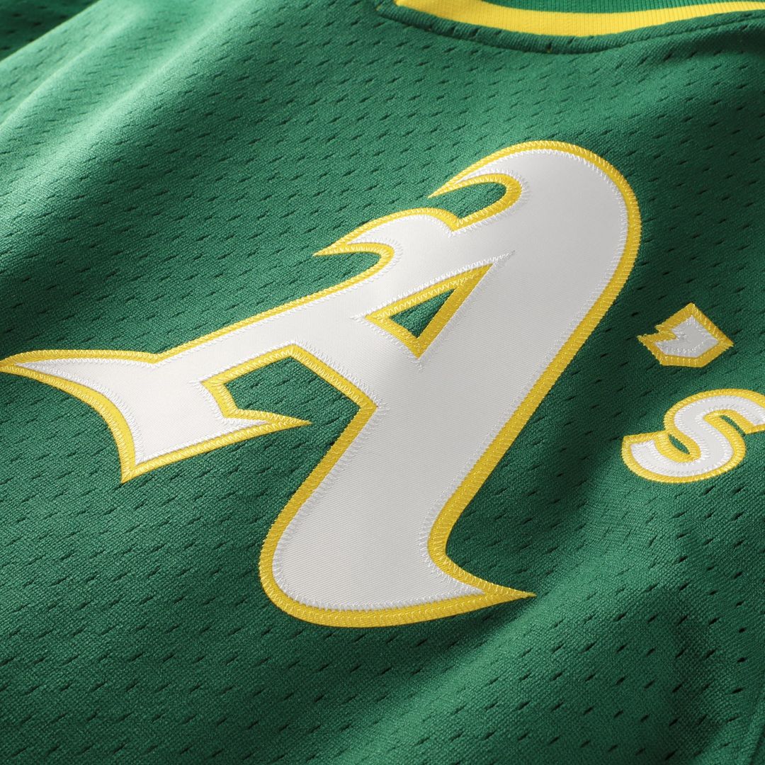 Rickey Henderson Athletics Mitchell & Ness Authentic Batting Practice Jersey - Green | MLB Fan Gear