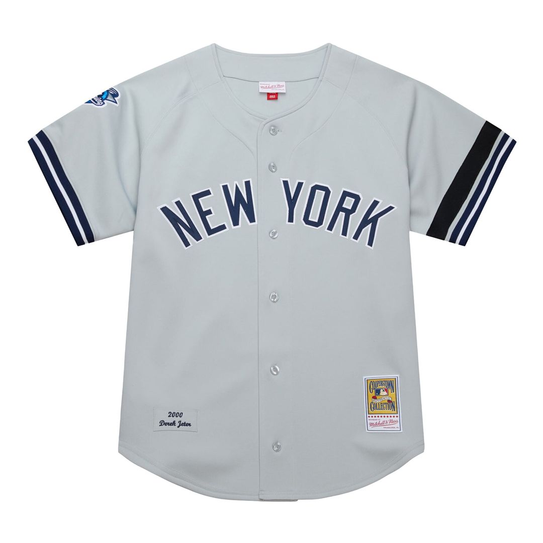 Derek Jeter New York Yankees Mitchell & Ness Cooperstown Collection 2000 World Series Authentic Jersey - Gray | MLB Fan Gear