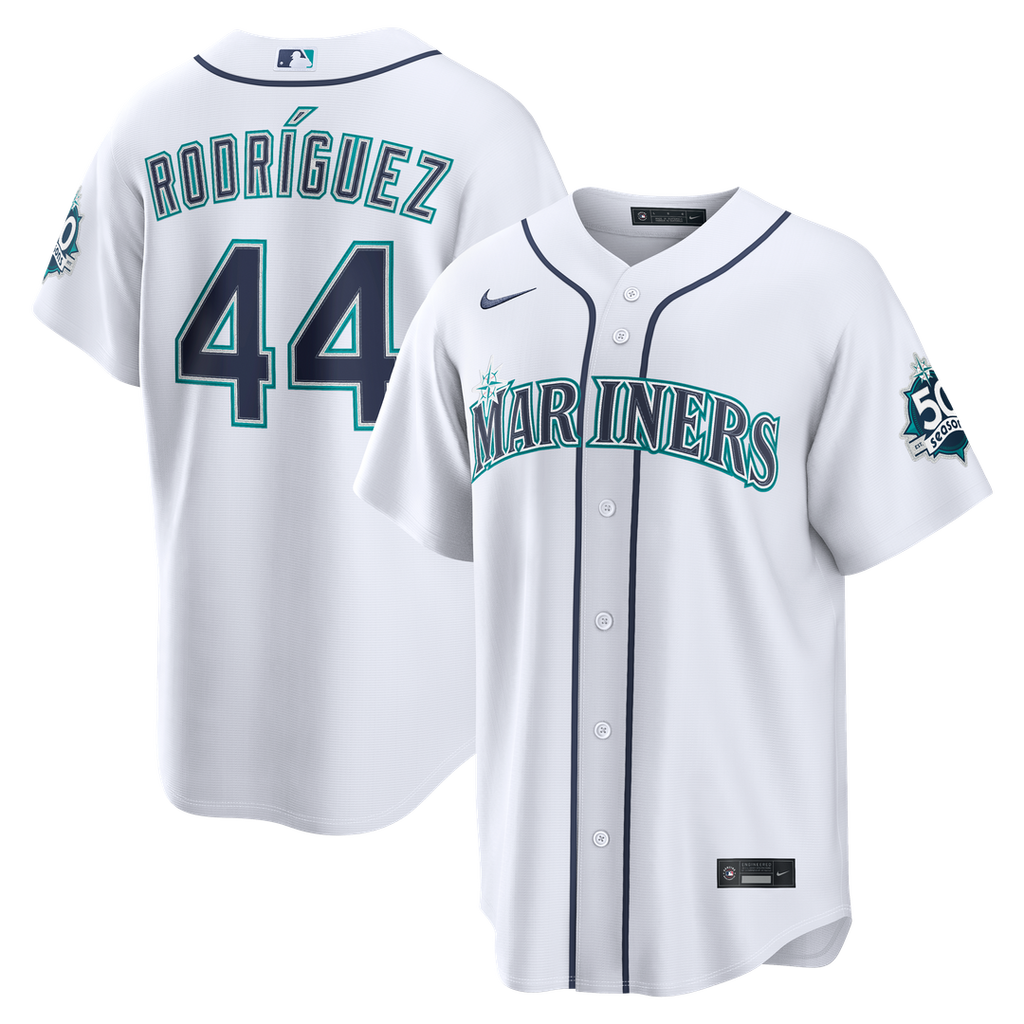 Julio Rodríguez Seattle Mariners Nike Home Stadium 50th Season Patch Jersey - White | MLB Fan Gear