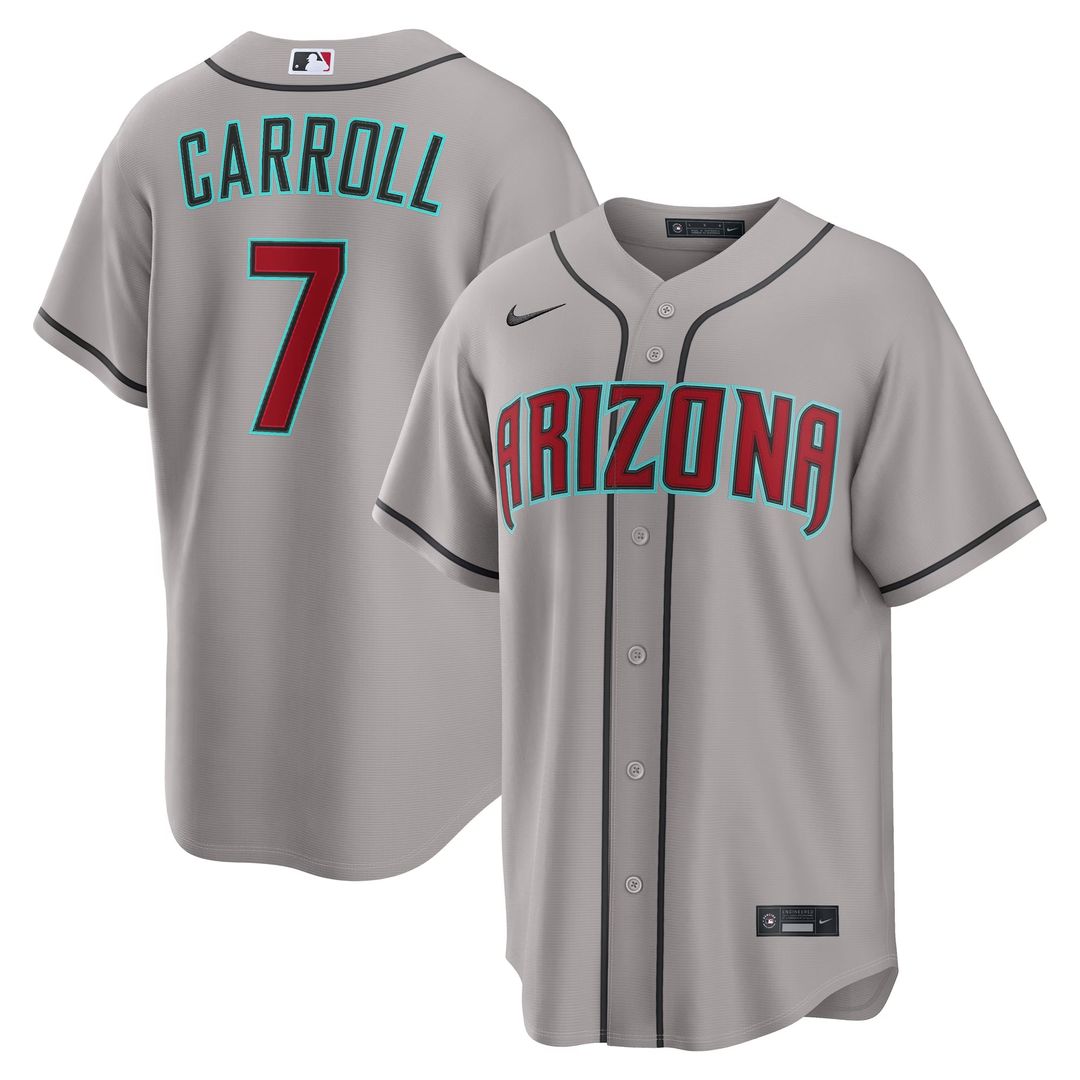 Corbin Carroll Arizona Diamondbacks Nike Road Replica Jersey - Gray | MLB Fan Gear