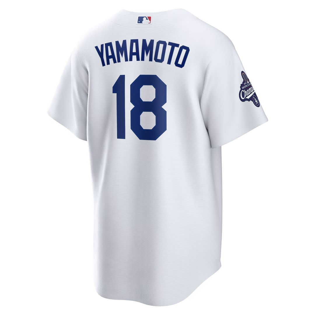 Yoshinobu Yamamoto Los Angeles Dodgers Nike 2025 World Series Champions Home Replica Jersey - White | MLB Fan Gear