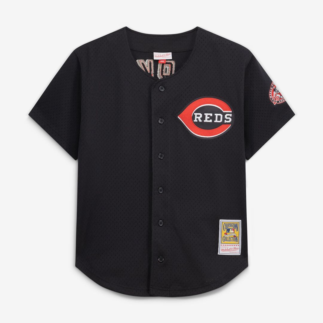 Barry Larkin Cincinnati Reds Mitchell & Ness Throwback Cooperstown Mesh Batting Practice Jersey - Red | MLB Fan Gear