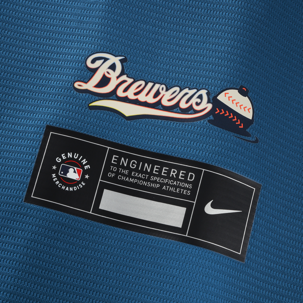 Brice Turang Milwaukee Brewers Nike 2026 City Connect Stadium Jersey - Mineral Blue | MLB Fan Gear