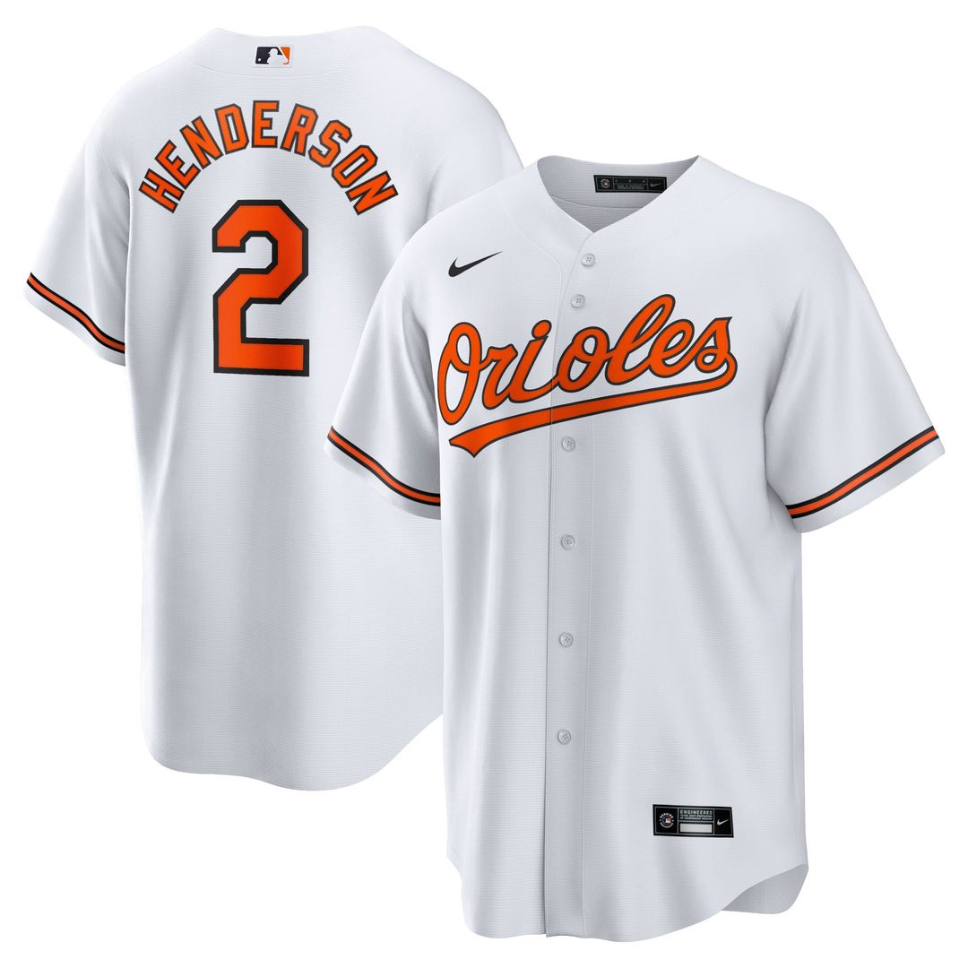 Gunnar Henderson Baltimore Orioles Nike Home Replica Player Jersey - White | MLB Fan Gear