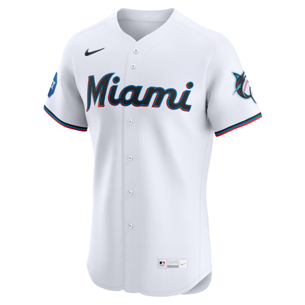 Miami Marlins Nike Home Elite Jersey - White | MLB Fan Gear