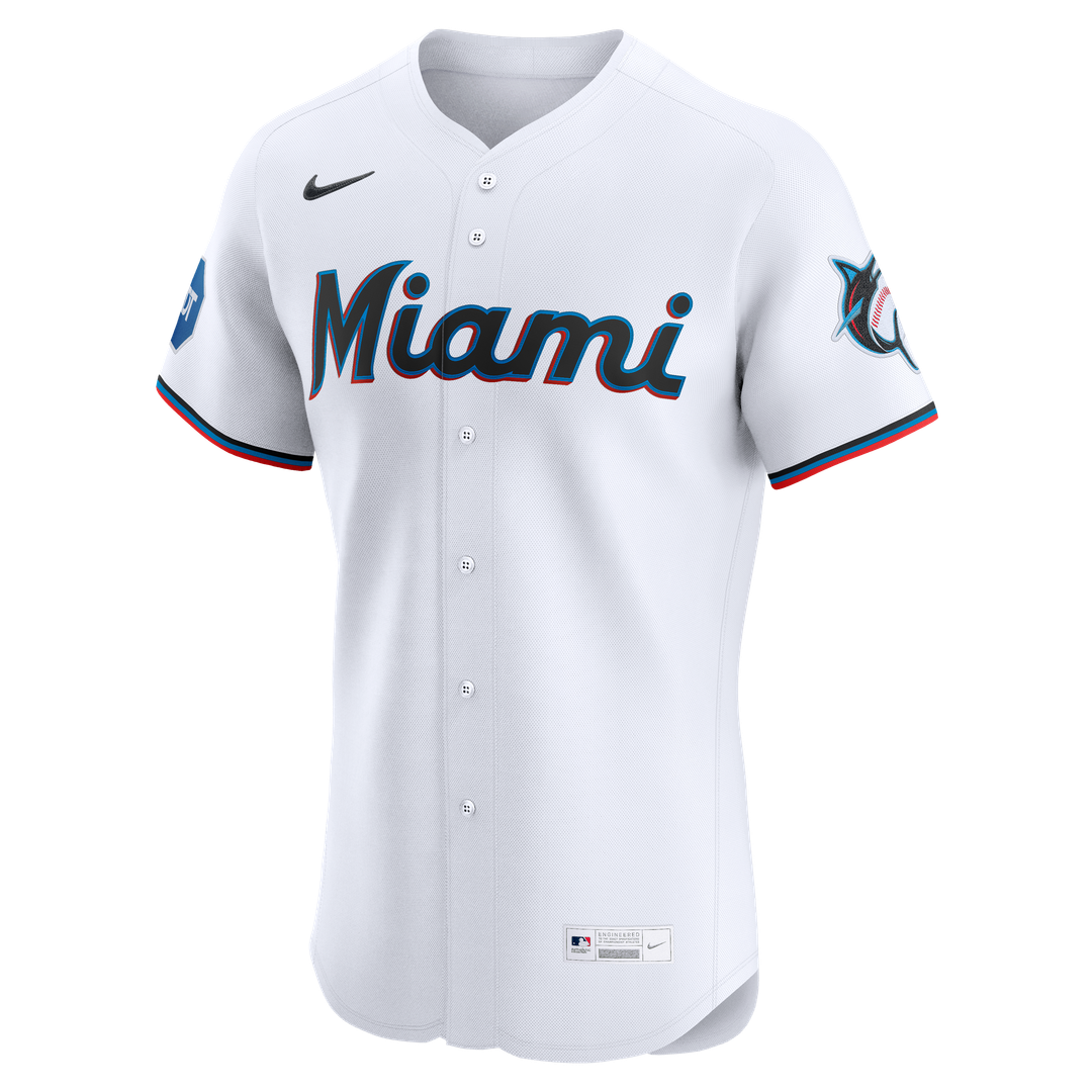 Miami Marlins Nike Home Elite Jersey - White | MLB Fan Gear