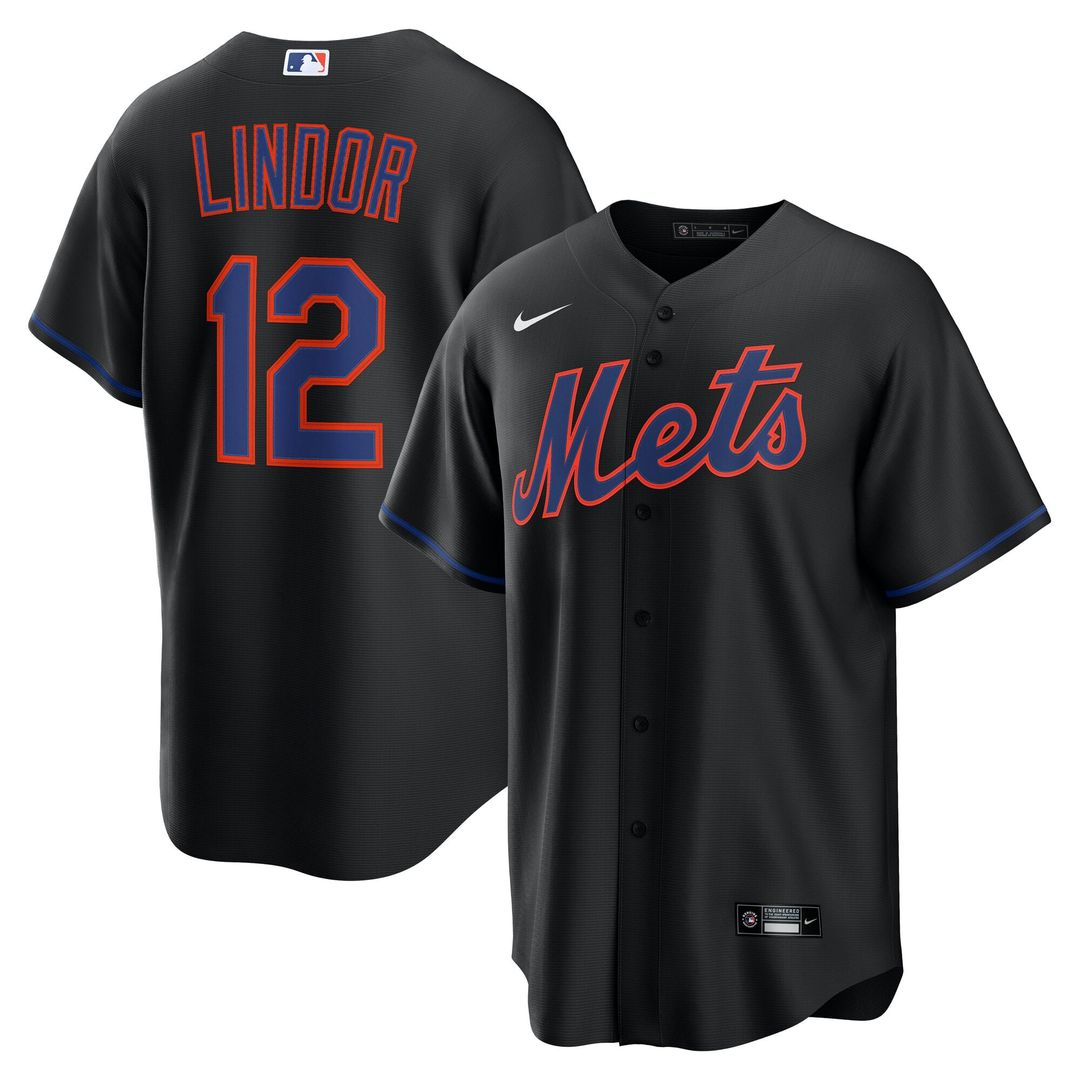 Francisco Lindor New York Mets Nike Alternate Replica Jersey - Black | MLB Fan Gear