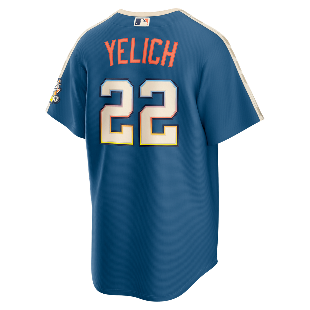 Christian Yelich Milwaukee Brewers Nike 2026 City Connect Stadium Jersey - Mineral Blue | MLB Fan Gear