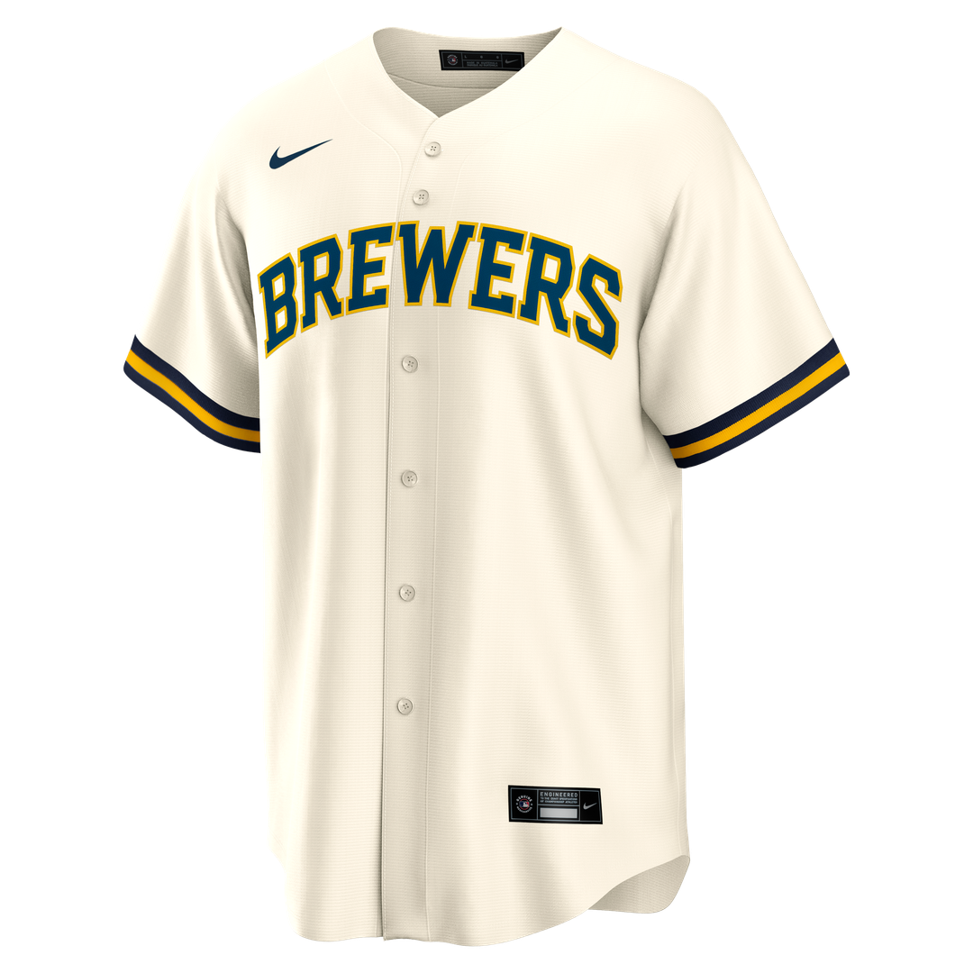 Bob Uecker Milwaukee Brewers Nike Home Retired Player Replica Jersey - Cream | MLB Fan Gear