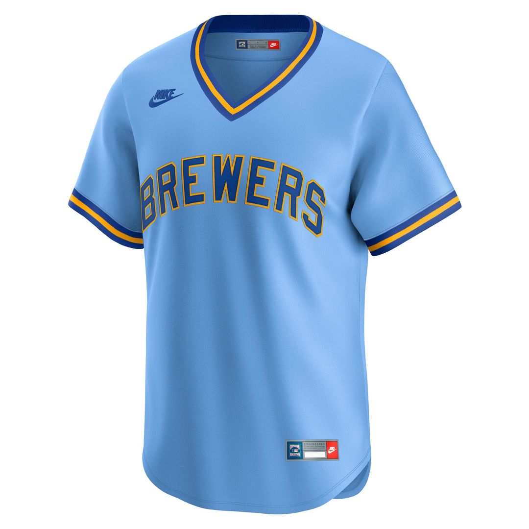 Milwaukee Brewers Nike Cooperstown Collection Limited Jersey - Light Blue | MLB Fan Gear