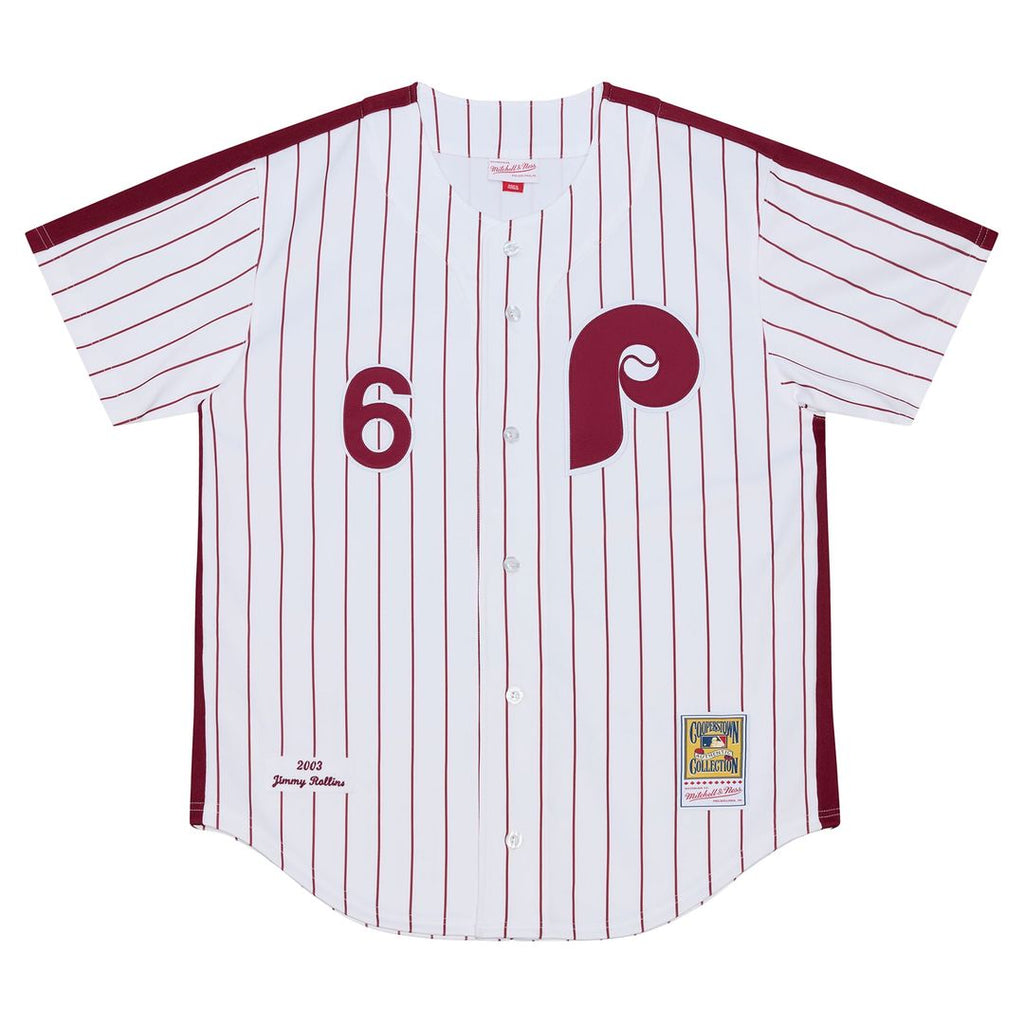 Jimmy Rollins Philadelphia Phillies Mitchell & Ness 2003 Cooperstown Collection Authentic Jersey - White | MLB Fan Gear