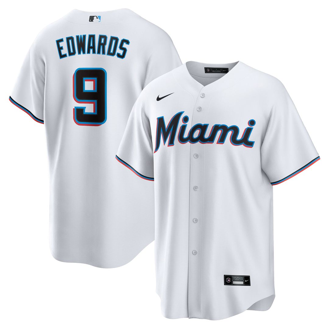 Xavier Edwards Miami Marlins Nike Home Replica Jersey - White | MLB Fan Gear