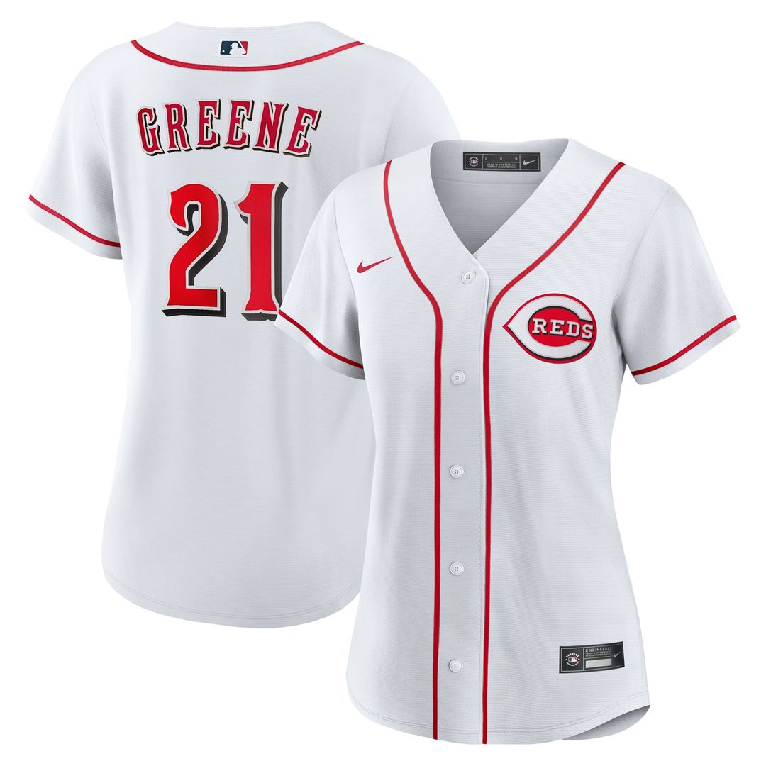 Hunter Greene Cincinnati Reds Nike Women's Home Replica Jersey - White | MLB Fan Gear