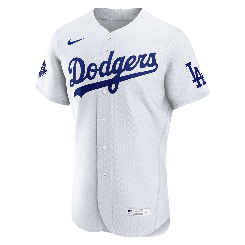 Los Angeles Dodgers Nike Home Sponsor Patch Authentic Jersey - White | MLB Fan Gear