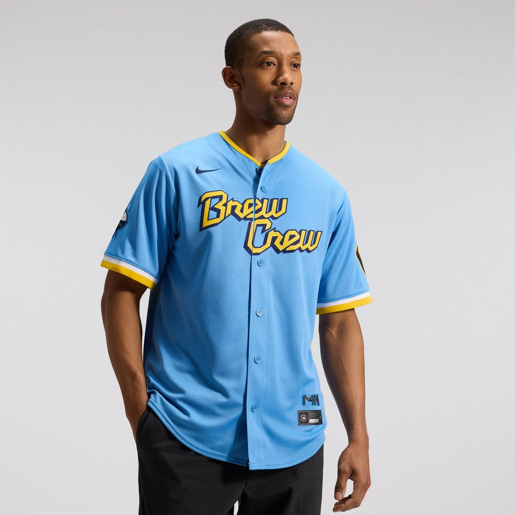 Milwaukee Brewers Nike City Connect Replica Team Jersey - Powder Blue | MLB Fan Gear