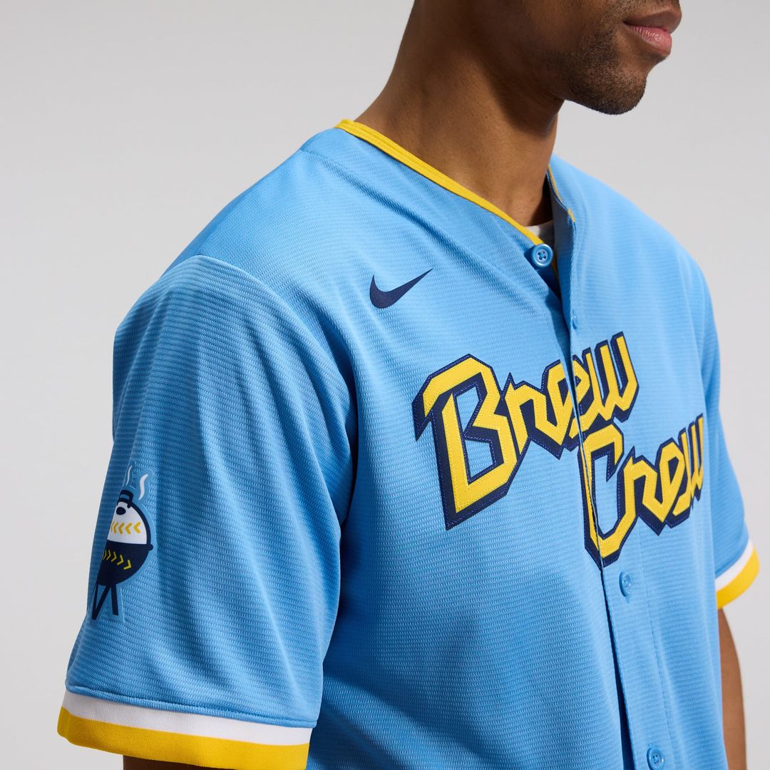 Milwaukee Brewers Nike City Connect Replica Team Jersey - Powder Blue | MLB Fan Gear