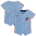 Philadelphia Phillies Nike Newborn Alternate Replica Romper Jersey - Light Blue | MLB Fan Gear
