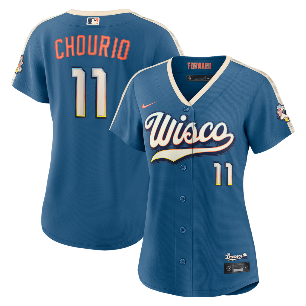 Jackson Chourio Milwaukee Brewers Nike Women's 2026 City Connect Stadium Jersey - Mineral Blue | MLB Fan Gear