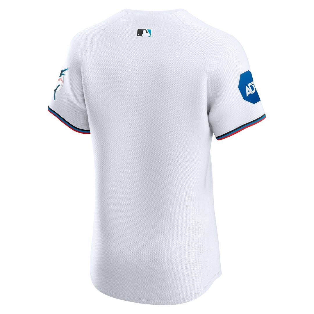 Miami Marlins Nike Home Elite Patch Jersey - White | MLB Fan Gear