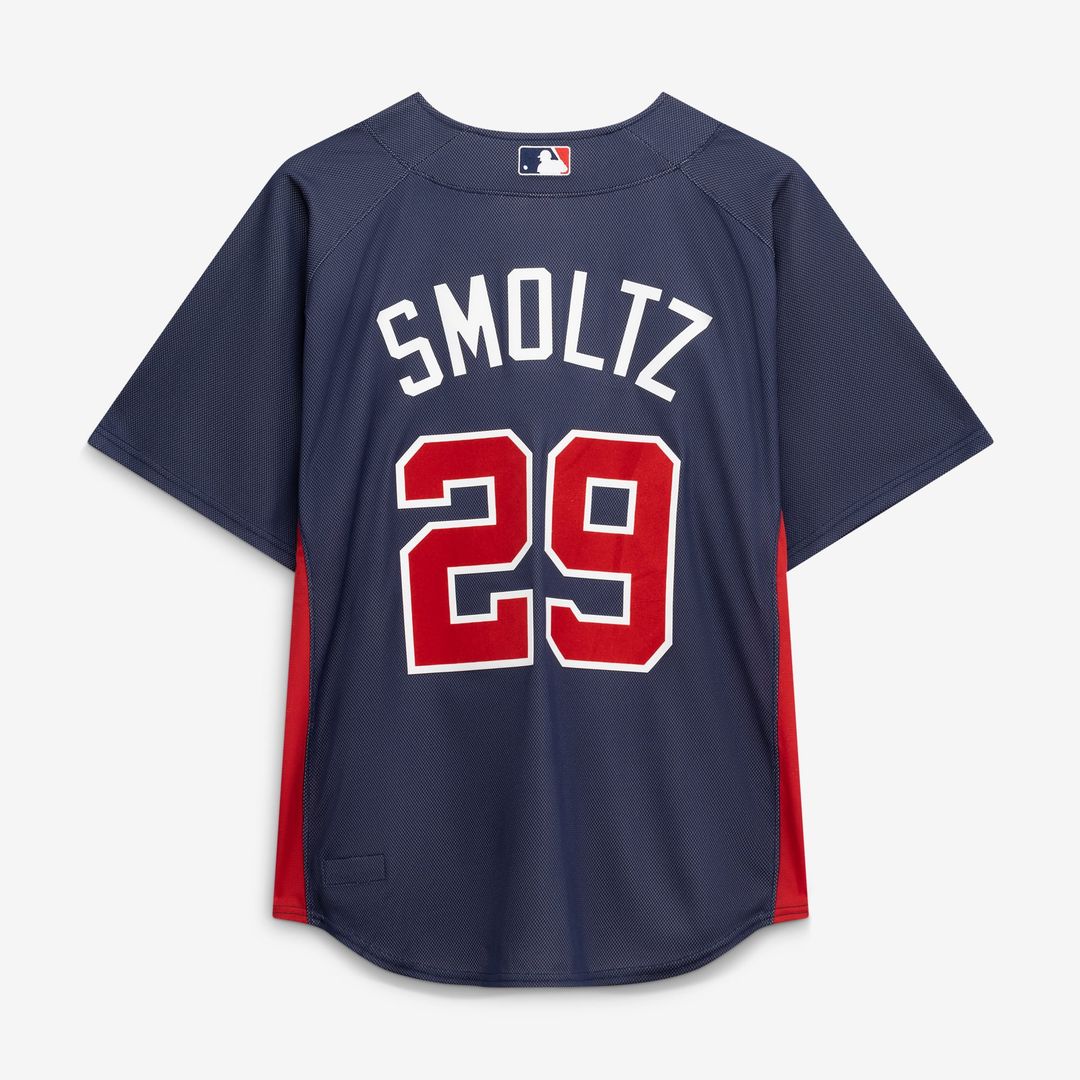 John Smoltz Atlanta Braves Mitchell & Ness Authentic Batting Practice Jersey - Navy | MLB Fan Gear