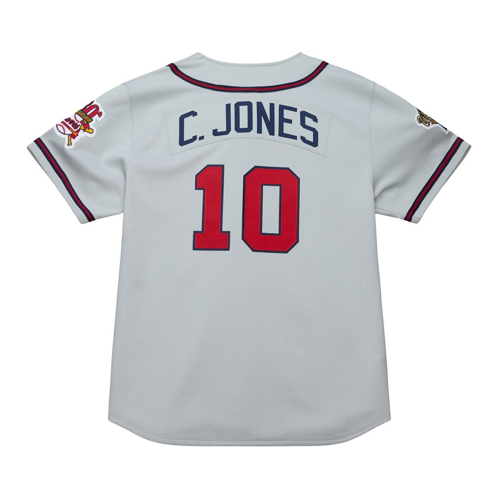Chipper Jones Atlanta Braves Mitchell & Ness 1995 Throwback Authentic Jersey - Gray | MLB Fan Gear