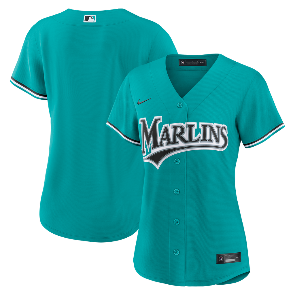 Miami Marlins Nike Women's Alternate Replica Jersey - Teal | MLB Fan Gear