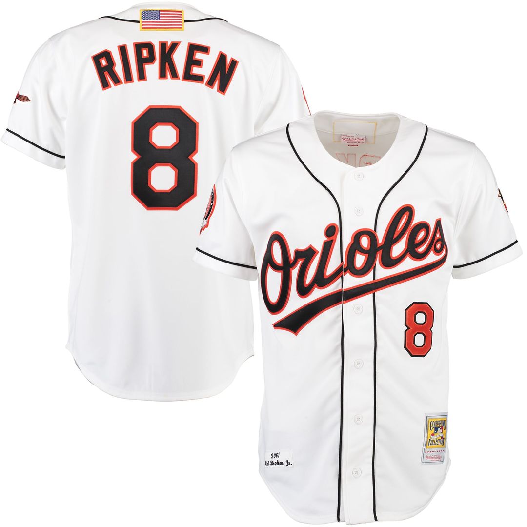 Cal Ripken Baltimore Orioles Mitchell & Ness Home Authentic Jersey - White | MLB Fan Gear