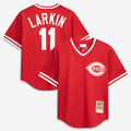 Barry Larkin Cincinnati Reds Mitchell & Ness Youth Cooperstown Collection Mesh Batting Practice Jersey - Red | MLB Fan Gear