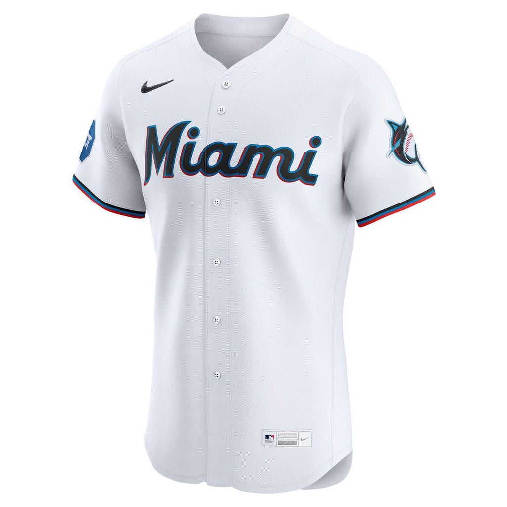 Miami Marlins Nike Home Elite Jersey - White | MLB Fan Gear