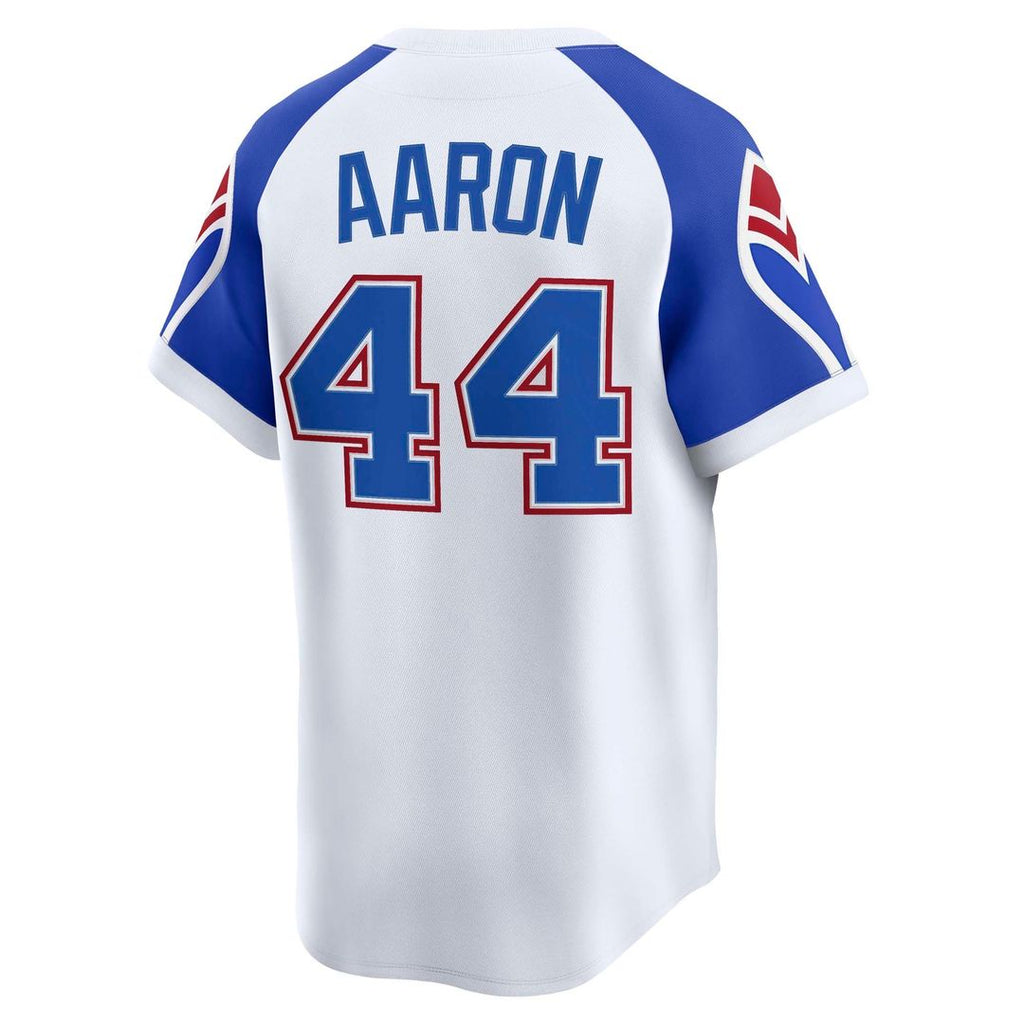 Hank Aaron Atlanta Braves Nike Throwback Cooperstown Collection Limited Jersey - White | MLB Fan Gear