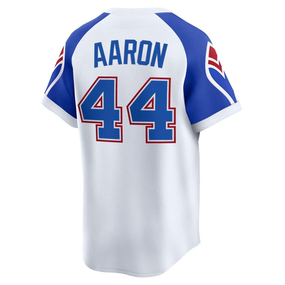 Hank Aaron Atlanta Braves Nike Throwback Cooperstown Collection Limited Jersey - White | MLB Fan Gear