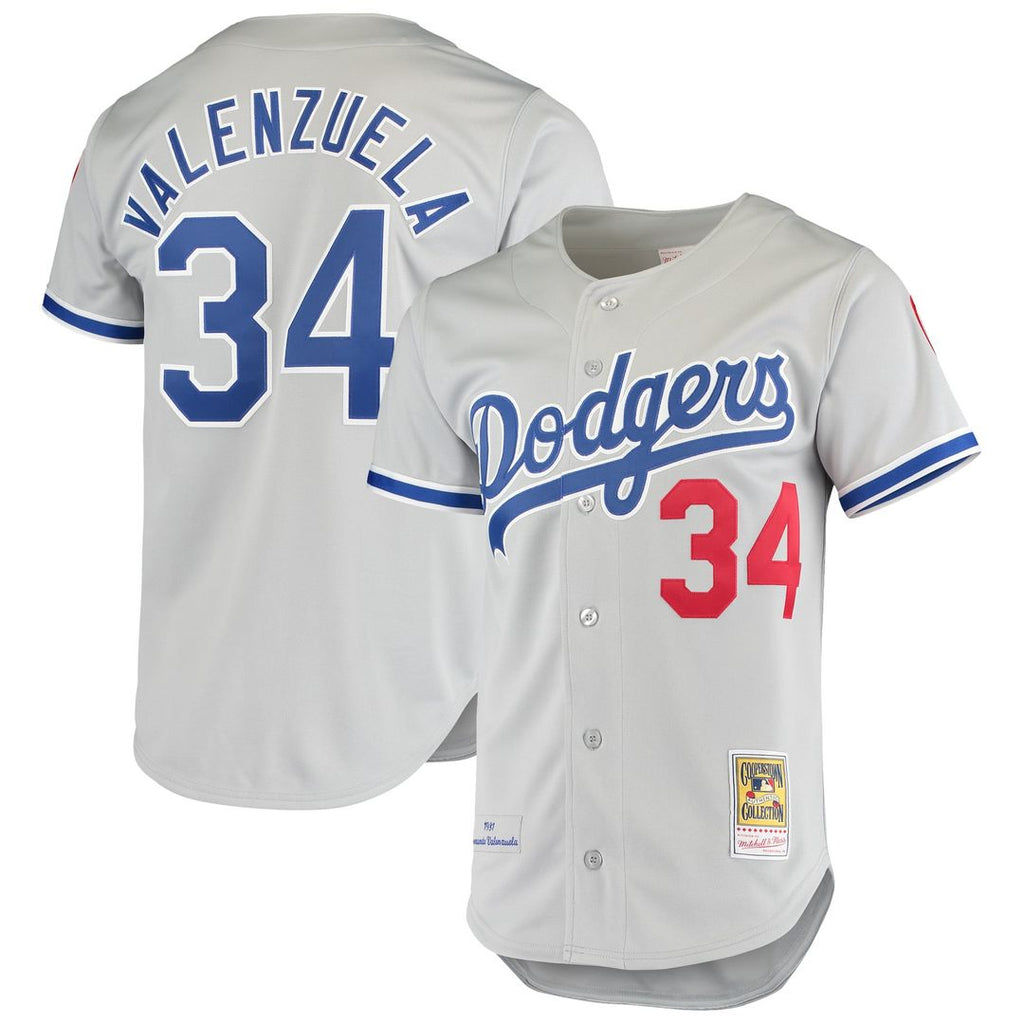 Fernando Valenzuela Los Angeles Dodgers Mitchell & Ness Road 1981 Cooperstown Collection Authentic Jersey - Gray | MLB Fan Gear