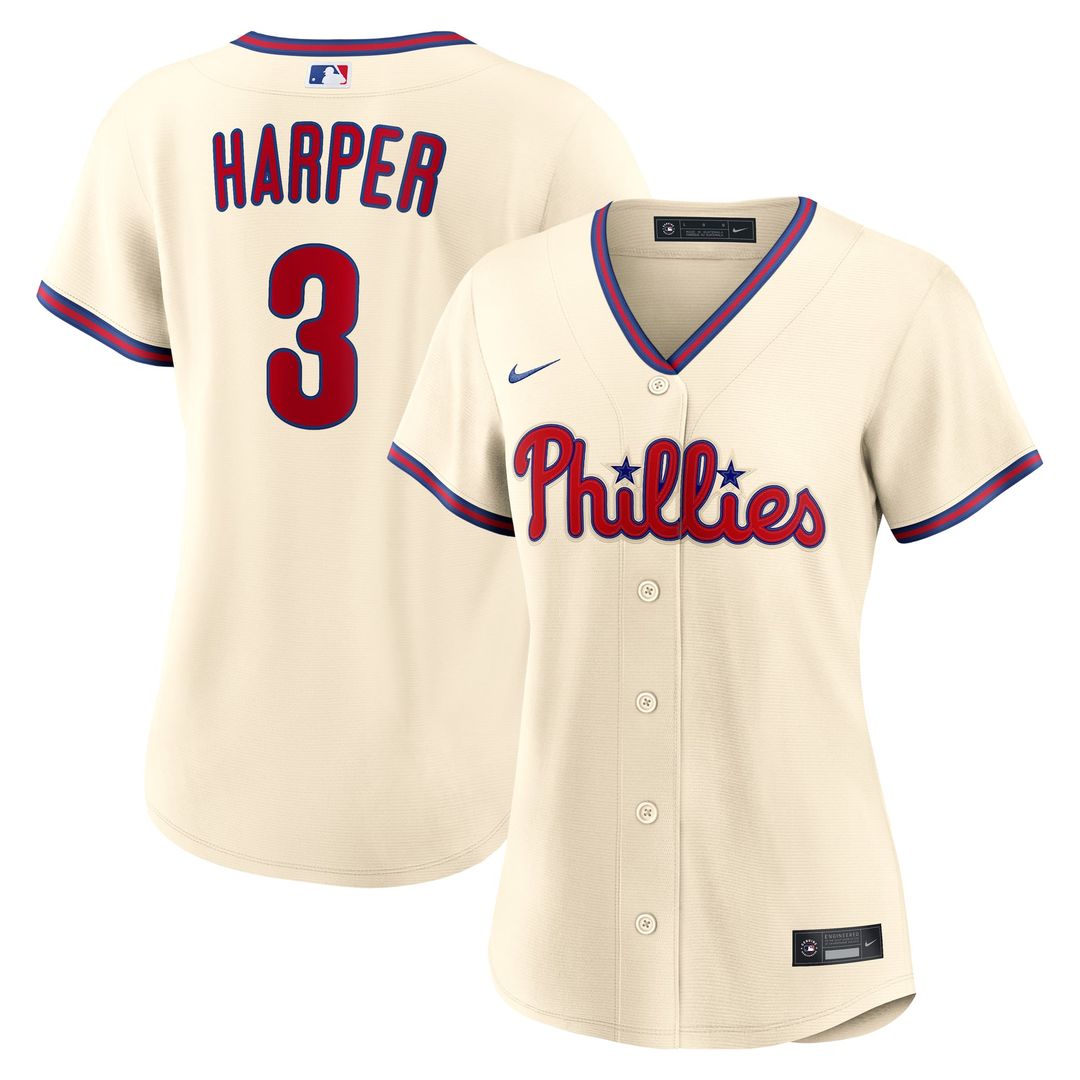 Bryce Harper Philadelphia Phillies Nike Women's Alternate Replica Jersey - Cream | MLB Fan Gear