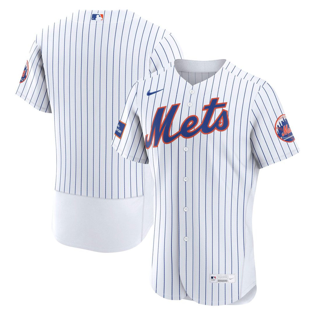 New York Mets Nike Home Sponsor Patch Authentic Jersey - White | MLB Fan Gear