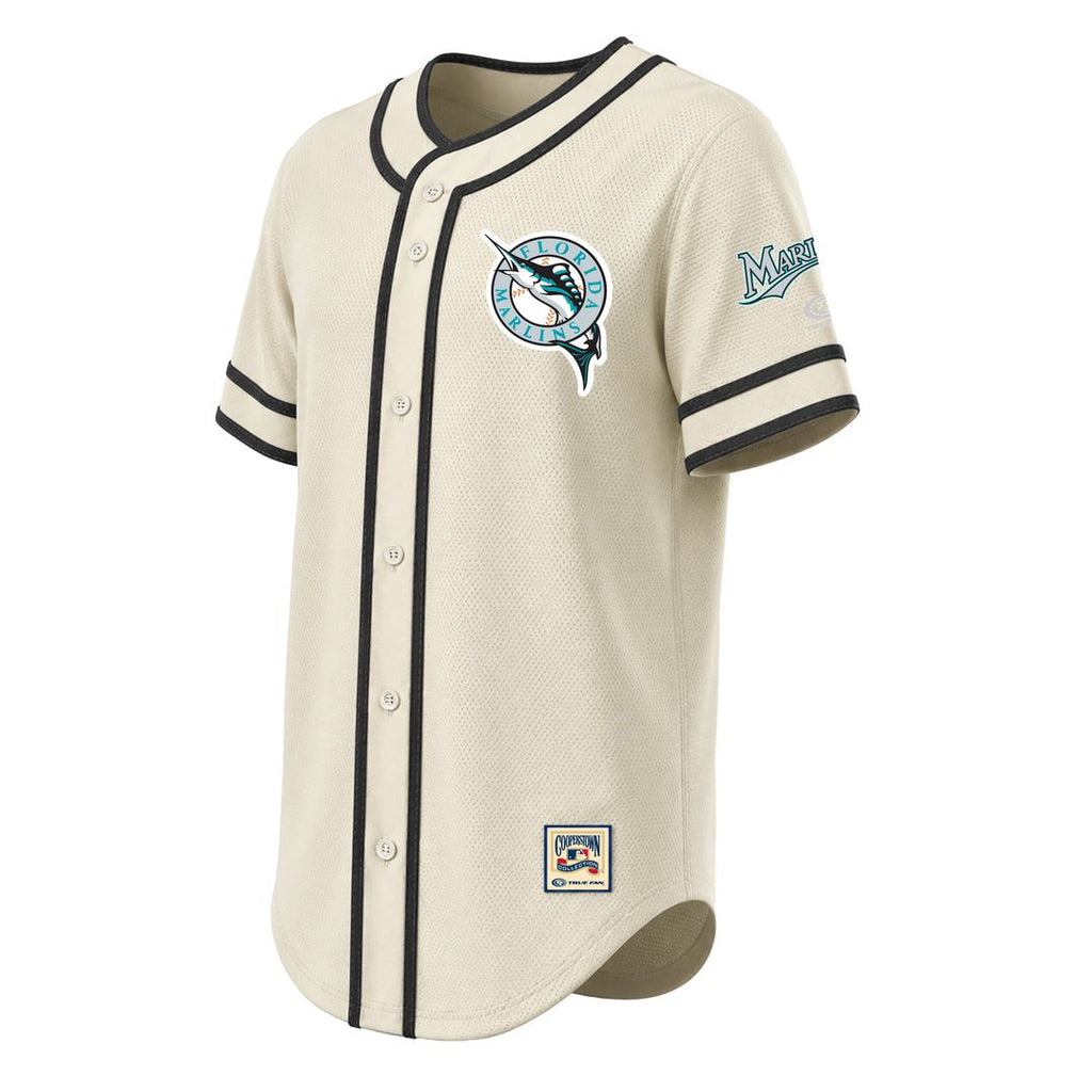 Miami Marlins Stitches Throwback Fashion Jersey - Natural | MLB Fan Gear