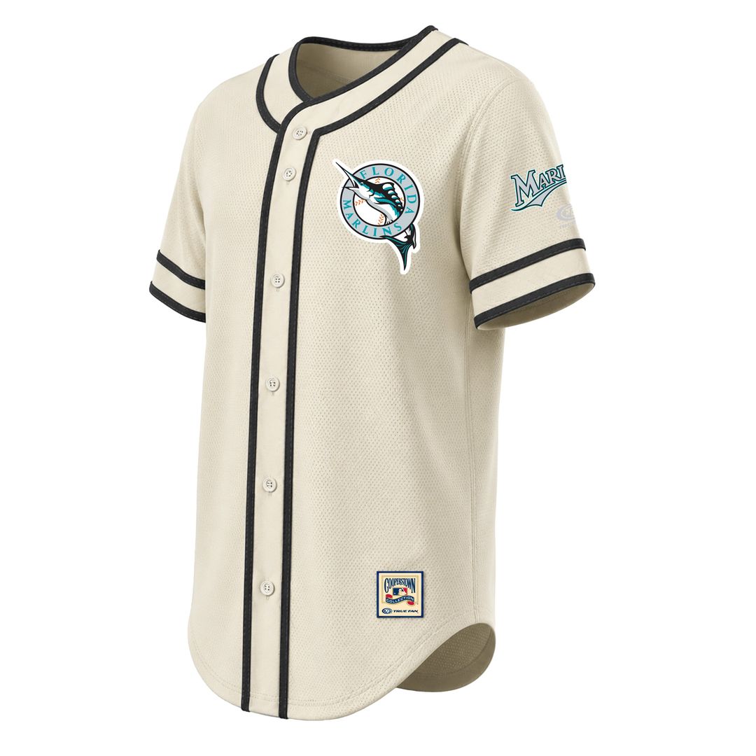Miami Marlins Stitches Throwback Fashion Jersey - Natural | MLB Fan Gear