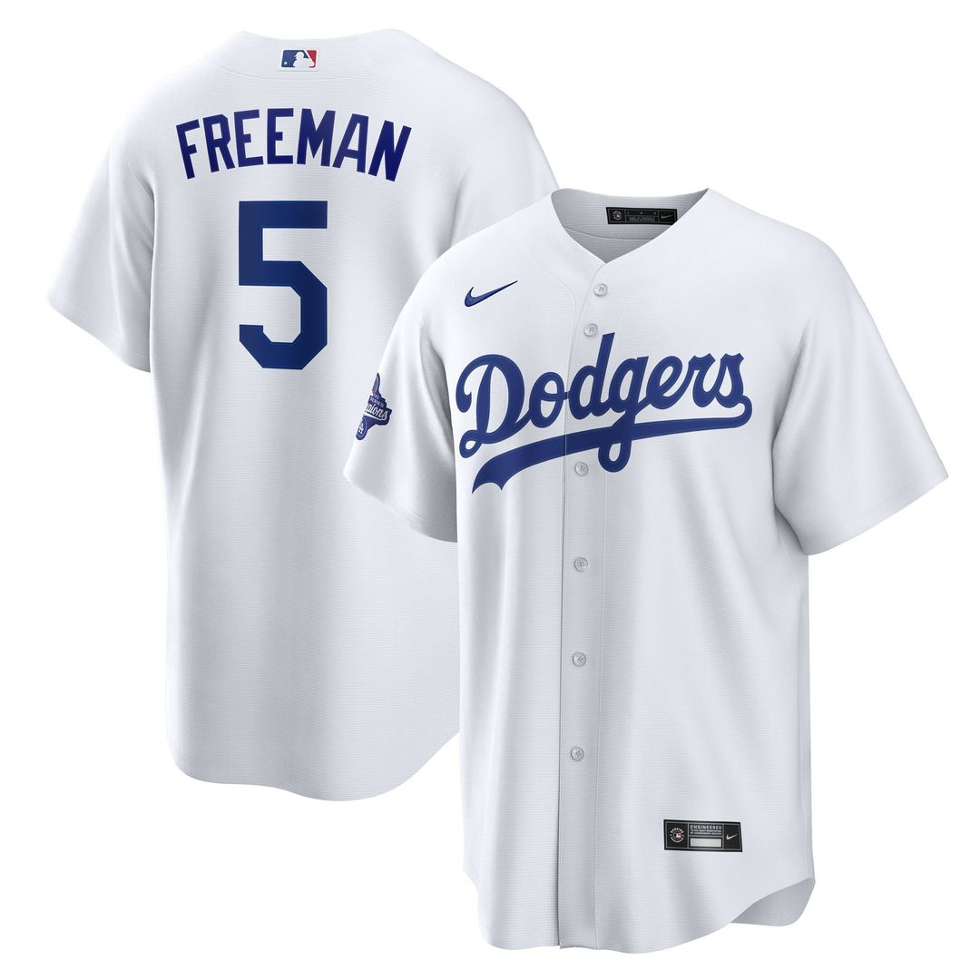 Freddie Freeman Los Angeles Dodgers Nike Home 2025 World Series Champions Replica Jersey - White | MLB Fan Gear