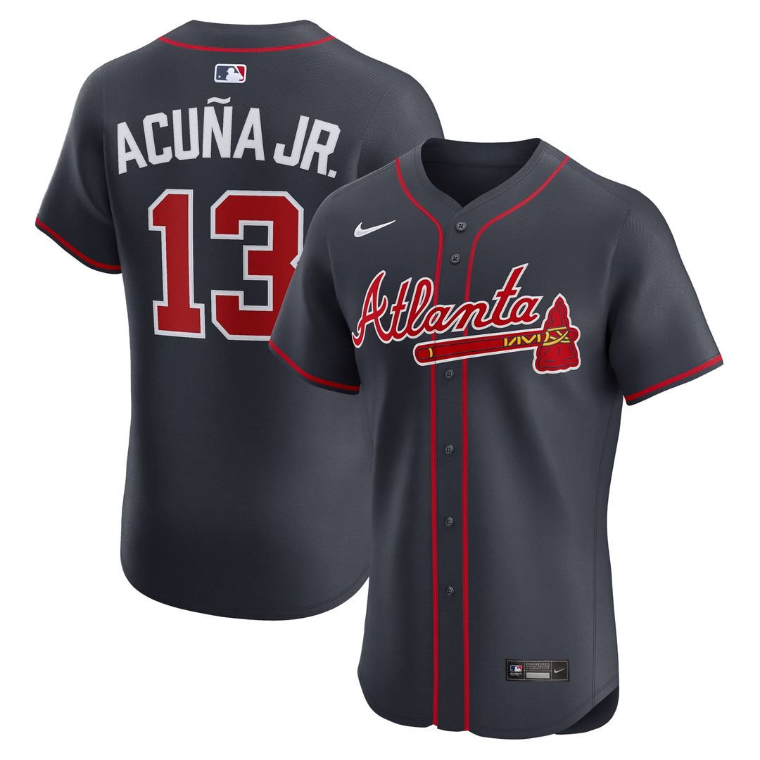 Ronald Acuña Jr. Atlanta Braves Nike Alternate 2 Elite Jersey - Red | MLB Fan Gear