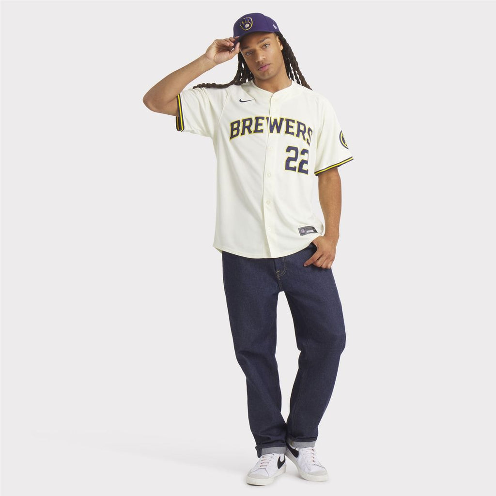 Christian Yelich Milwaukee Brewers Nike Home Limited Player Jersey - Cream | MLB Fan Gear