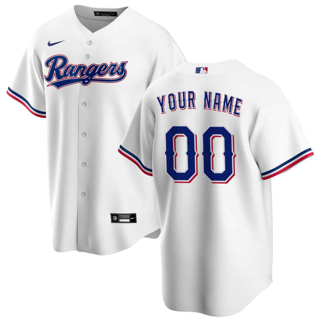 Texas Rangers Nike Home Replica Custom Jersey - White | MLB Fan Gear