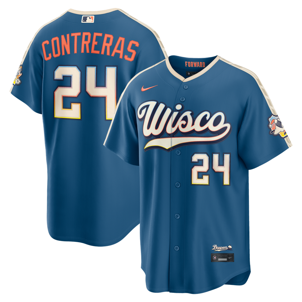 William Contreras Milwaukee Brewers Nike 2026 City Connect Stadium Jersey - Mineral Blue | MLB Fan Gear