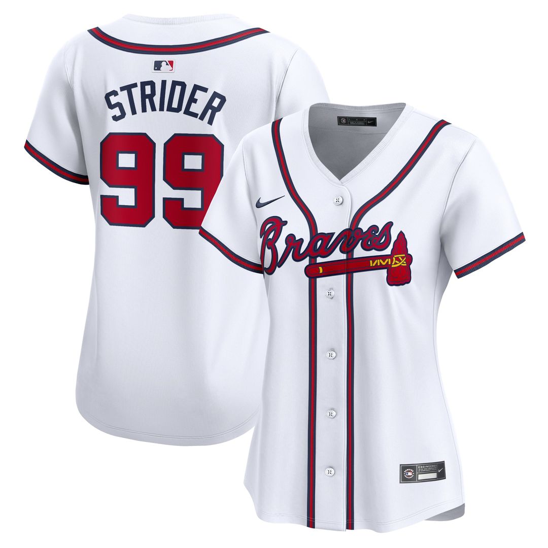 Spencer Strider Atlanta Braves Nike Women's Home Limited Player Jersey - White | MLB Fan Gear