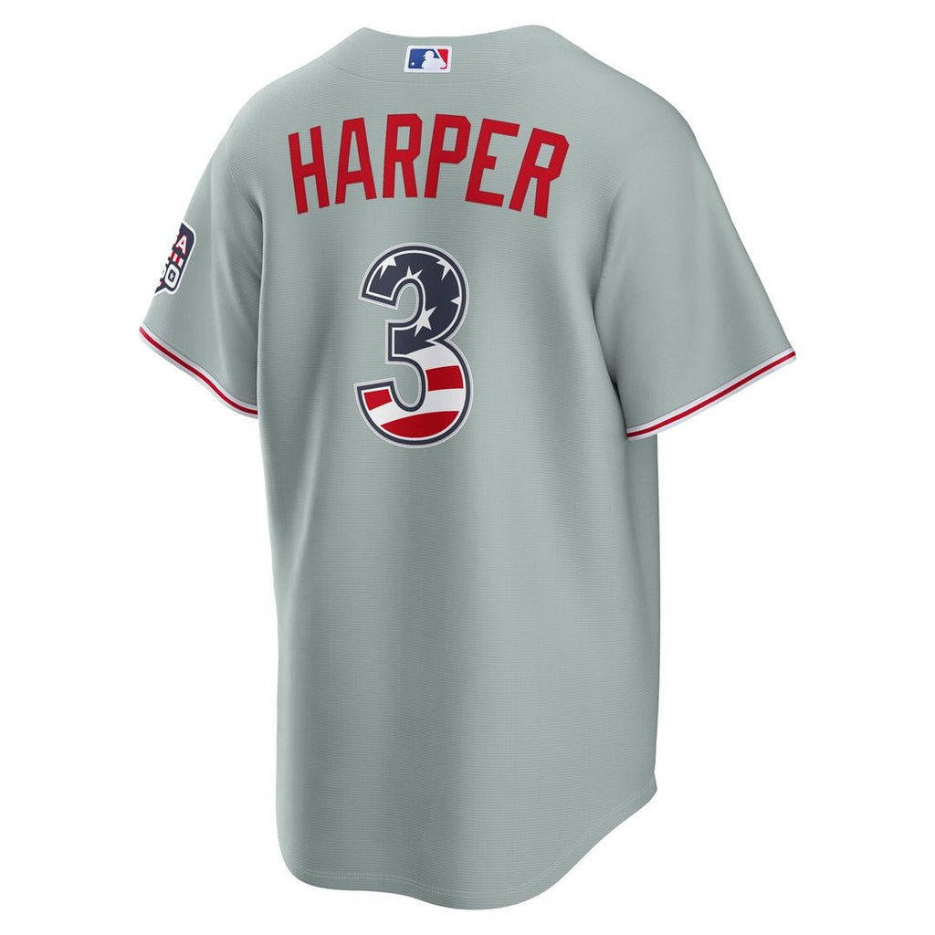 Bryce Harper Philadelphia Phillies Nike USA 250 Fourth of July Road Stadium Jersey - Gray | MLB Fan Gear